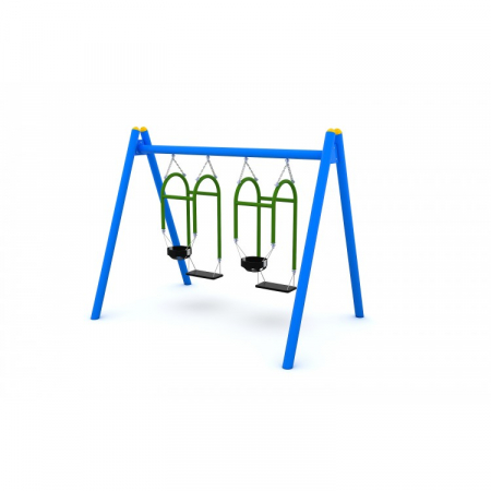Leagane pentru copii - Ansamblu leagane copil / parinte pentru loc de joaca in parc - 58OE