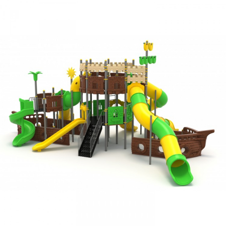 Echipamente locuri de joaca de EXTERIOR - 66M Vapor Ansamblu Echipamente loc de joaca exterior parc din metal cu Scara 6 Tobogane și Cățărătoare