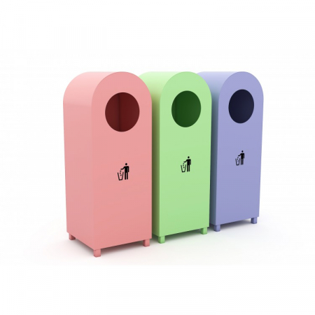Cosuri de gunoi colectare selectiva - Cos de gunoi stradal, selectiv realizat din metal - 71CK