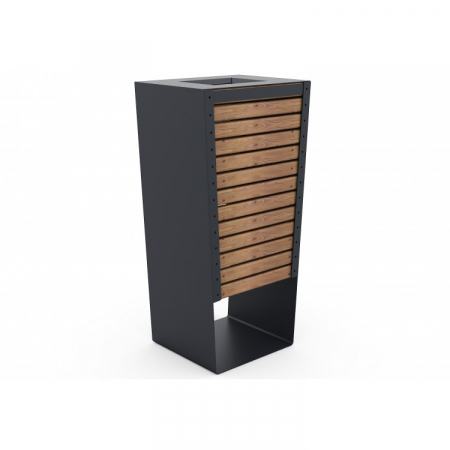 Mobilier Urban - Cos de gunoi pentru exterior cu structura metalica - 76CK