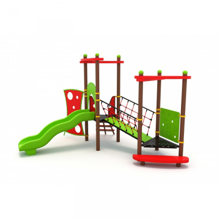 77M Clasic Echipament loc de joaca exterior parc din metal cu Tobogan și 2 Cățărătoare [1]