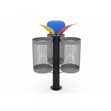 Mobilier Urban - Cos de gunoi selectiv pentru parcuri, realizat din metal - 81CK