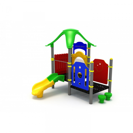 ELEMENTE & FIGURINE terenuri de joaca - Tobogan multicolor de exterior cu platforma pentru copii 1 / 3 ani 93M