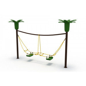 Leagane pentru copii - Leagan tandem pentru copii cu structura din metal - 99OE
