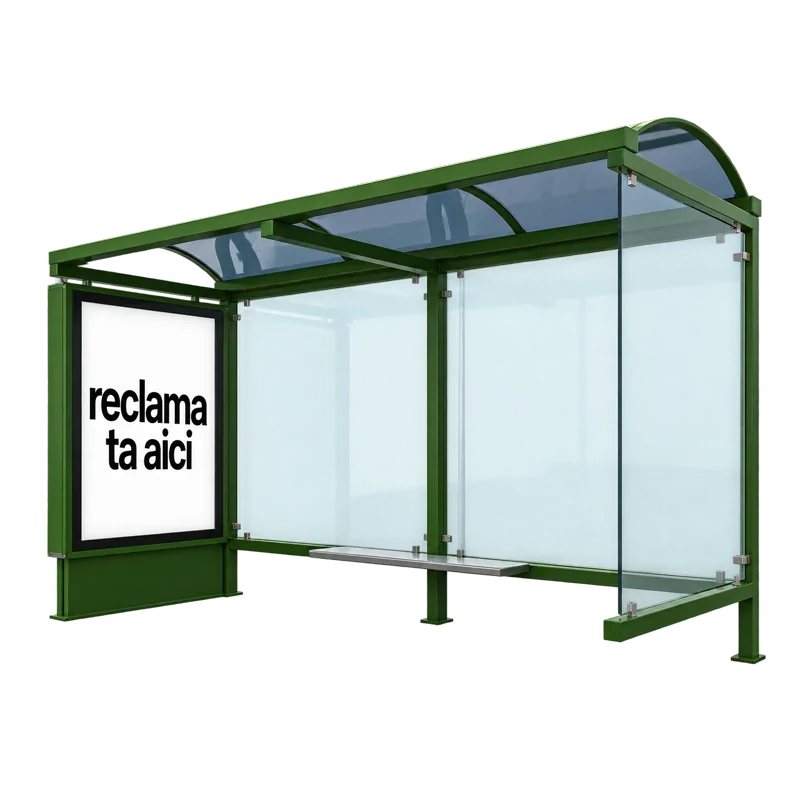 Statii de autobuz - Adapost statie de autobuz cu banca metalica si totem publicitar - BENGONYA