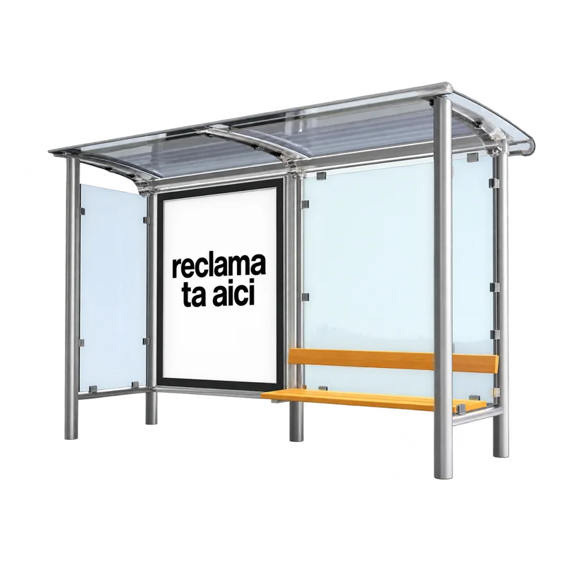 Statii de autobuz - Adapost statie de autobuz din otel inoxidabil - DAR TIP 1