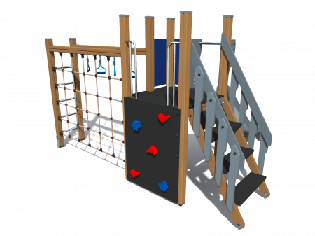BRL12 Clasic Echipament loc de joaca exterior parc din lemn cu Scara 3 Cataratoare si Tobogan [3]