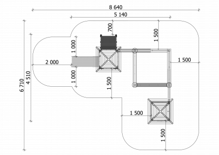 BRL2003 Clasic Echipament loc de joaca exterior parc din lemn cu Scara Cataratoare Activitati Cutie de Nisip Bancuta si Tobogan [3]