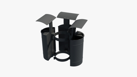 Cosuri de gunoi cu prindere pe stalp pentru hartie, sticla si metal PK01 [1]