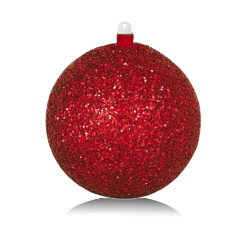 Mobilier Urban - Glob de craciun rosu cu sclipici, pentru exterior - GLITTER