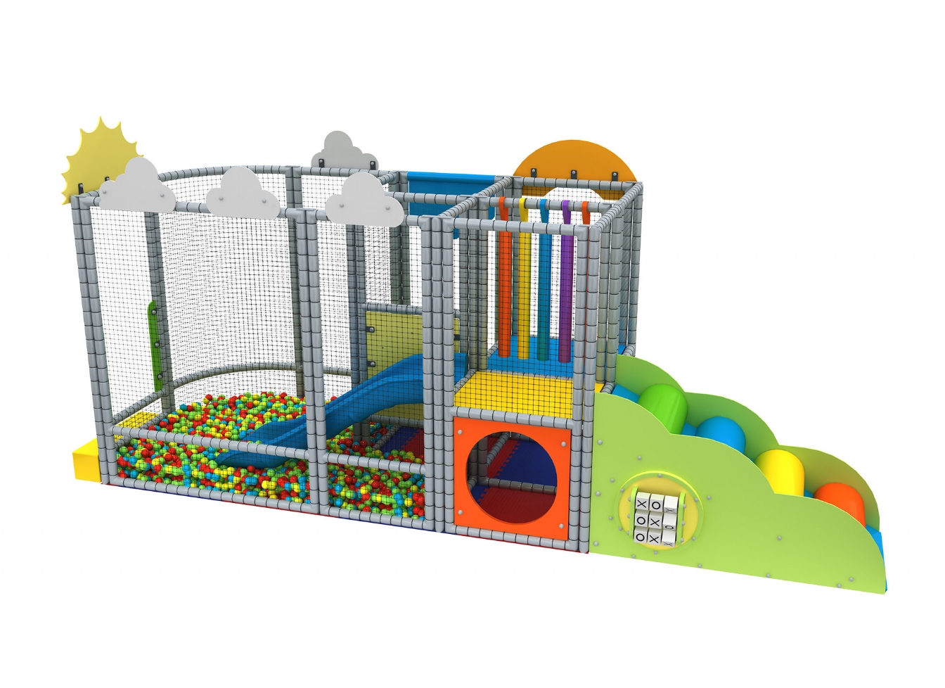 Loc de joca interior cu tobogan, scara, activitati si piscina cu bile - Mim-3001 [1]