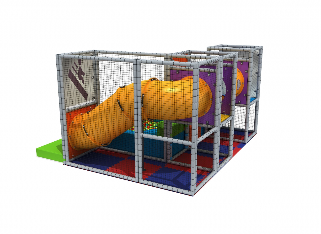 Loc de joca interior cu tobogan, scara, tunel, activitati si piscina cu bile - Mim-3002 [1]