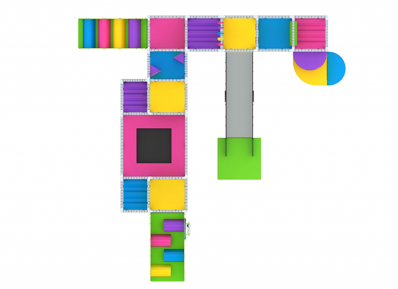 Loc de joca interior cu tobogan, scara, tunel, activitati si trambulina - Mim-3006 [2]