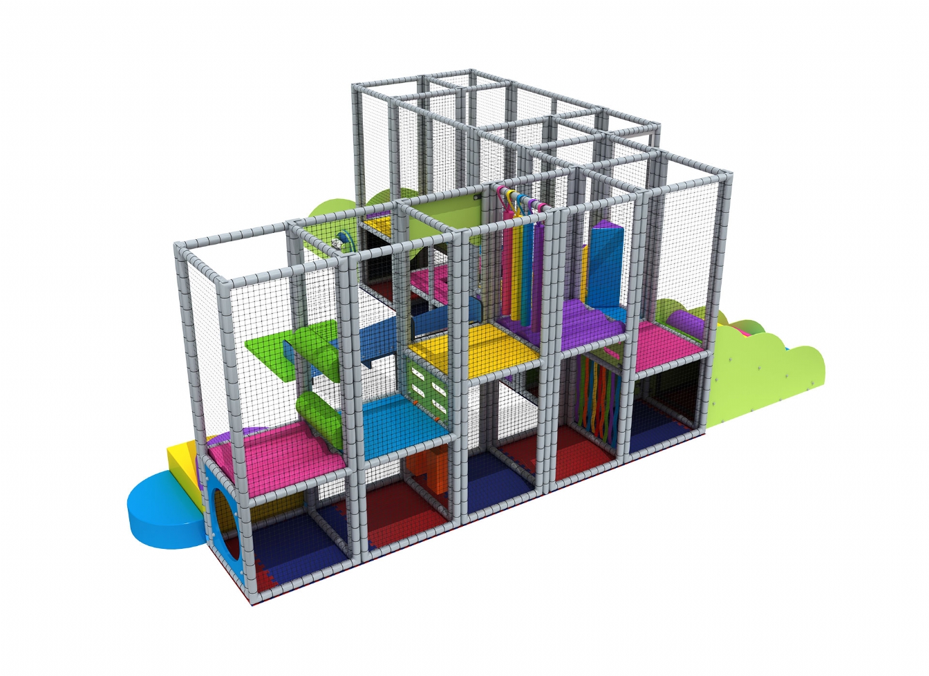 Loc de joca interior cu tobogan, scara, tunel, activitati si trambulina - Mim-3006 [1]