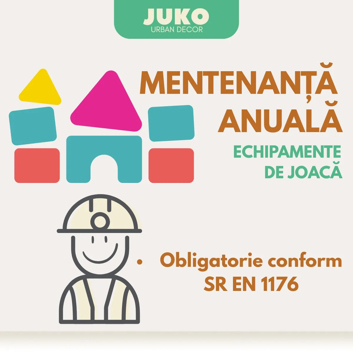 Mentenanță anuală echipamente de joacă – service autorizat conform SR EN 1176