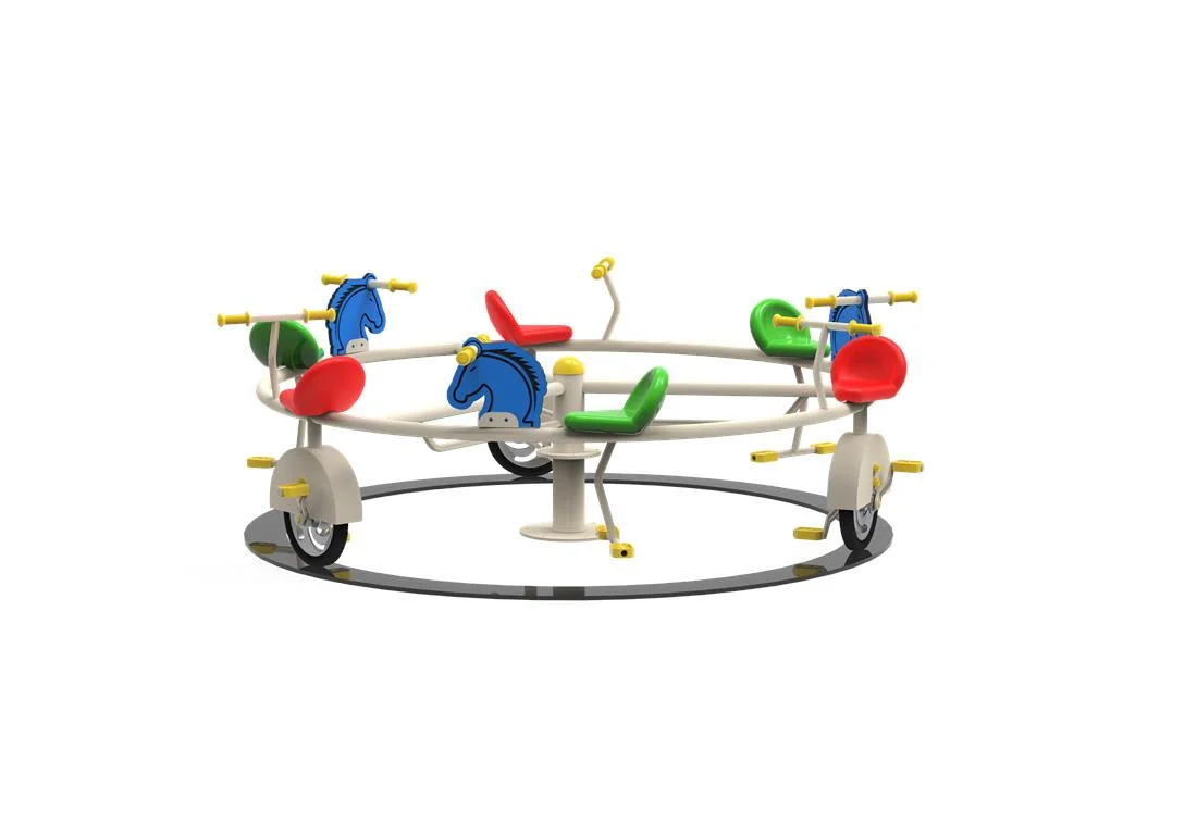 ELEMENTE & FIGURINE terenuri de joaca - Carusel roativ de exterior cu pedale si 6 locuri - PC-02 ECO