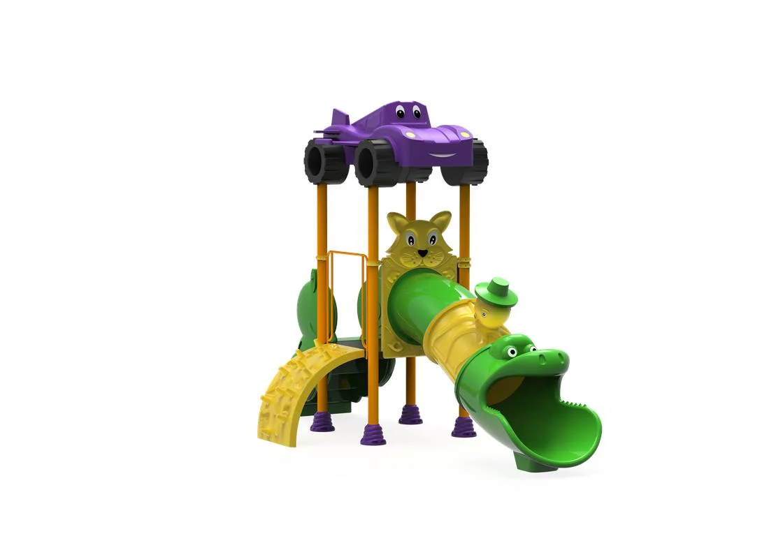 ELEMENTE & FIGURINE terenuri de joaca - Tobogan tubular pentru copii mici cu scara si cataratoare - PT-07
