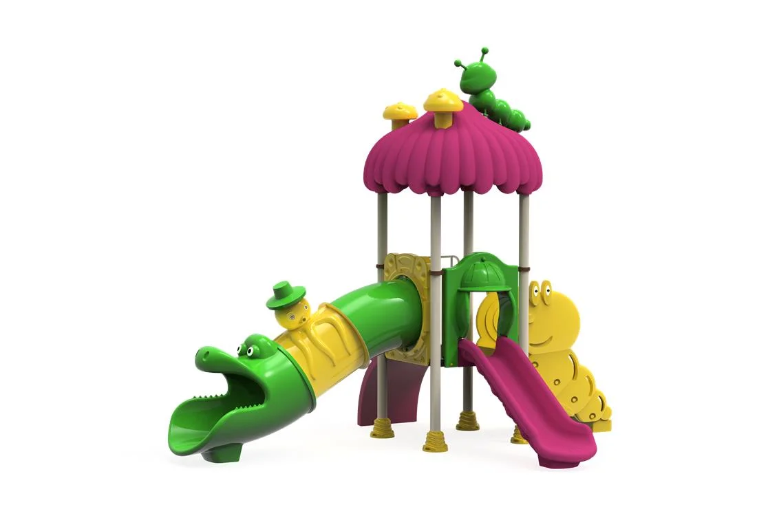 Echipamente locuri de joaca de EXTERIOR - PT-09 ECO Echipament loc de joaca exterior parc din metal cu Scara, Cataratoare  si 2 Tobogane