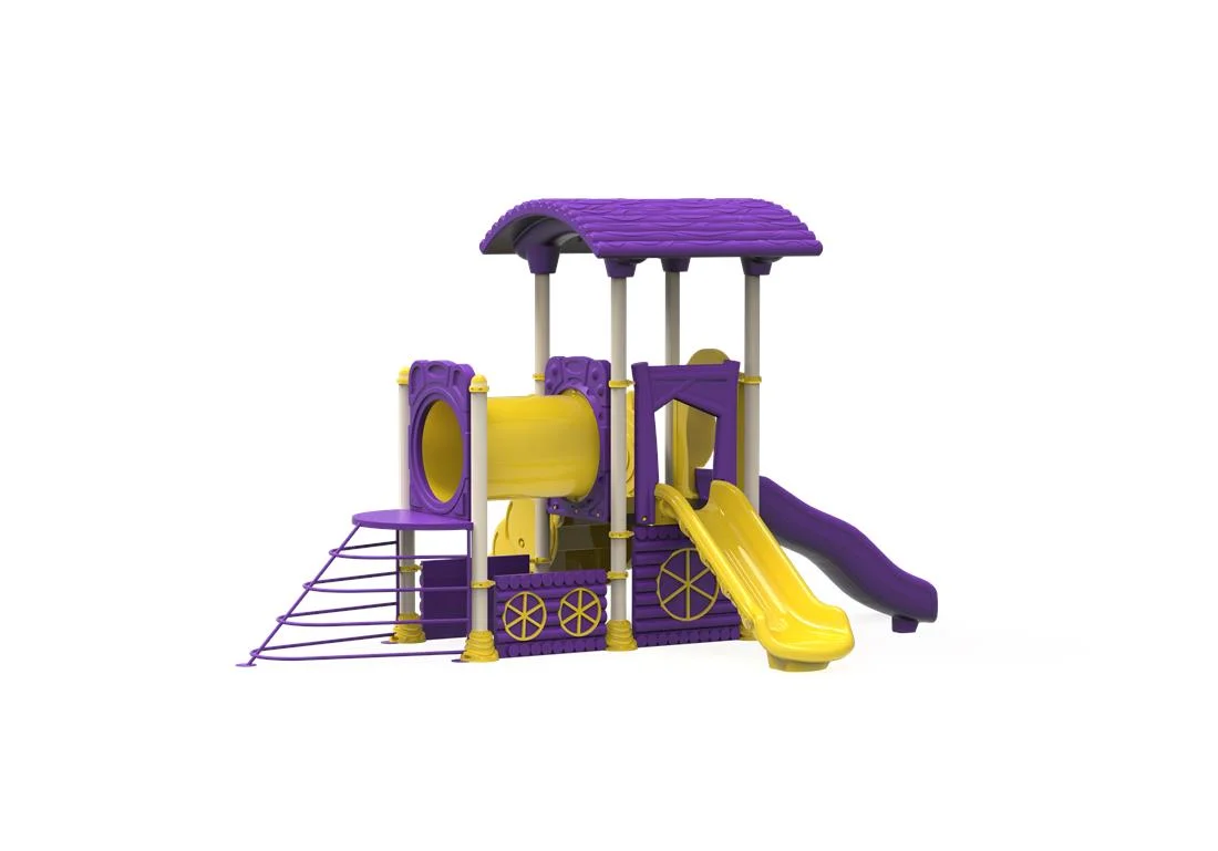 Echipamente locuri de joaca de EXTERIOR - PT-120 ECO Echipament loc de joaca exterior parc din metal cu Scara, Cataratoare, Tunel si 2 Tobogane