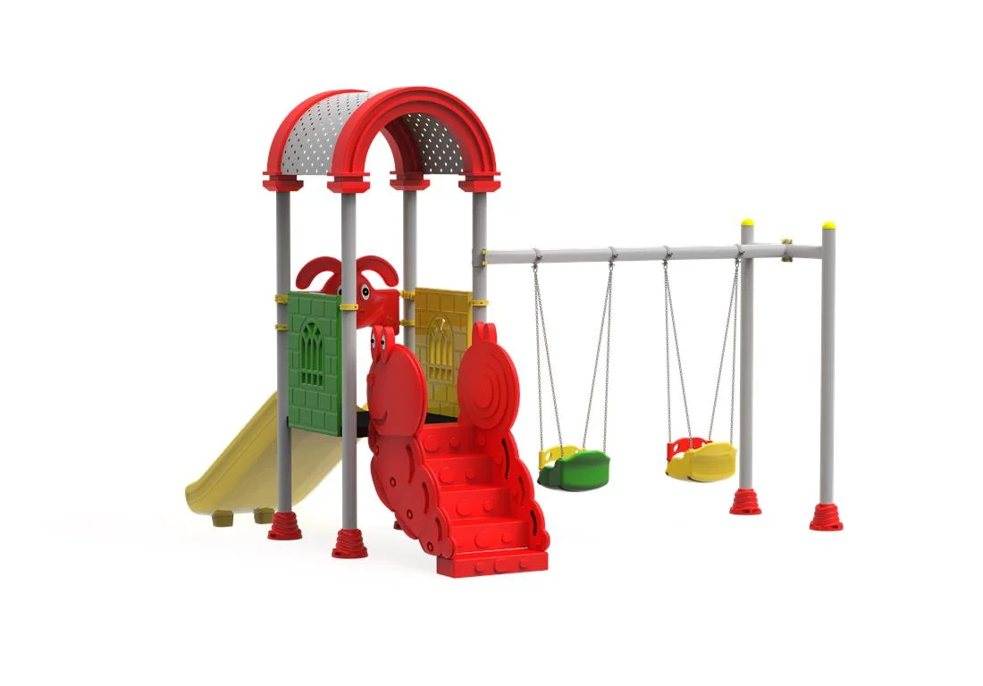 PT-20 ECO Echipament loc de joaca exterior parc din metal cu Scara, 2 Leagane si 2 Tobogane [1]