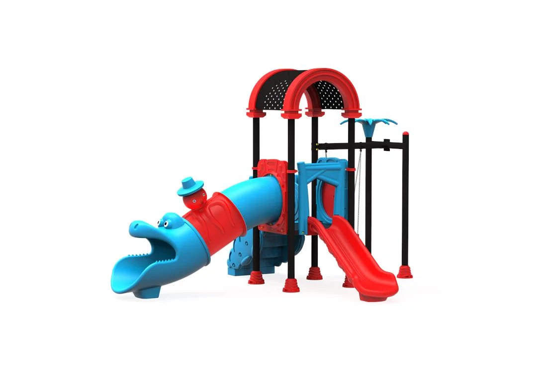Echipamente locuri de joaca de EXTERIOR - PT-23 ECO Echipament loc de joaca exterior parc din metal cu Scara, Leagan si 2 Tobogane