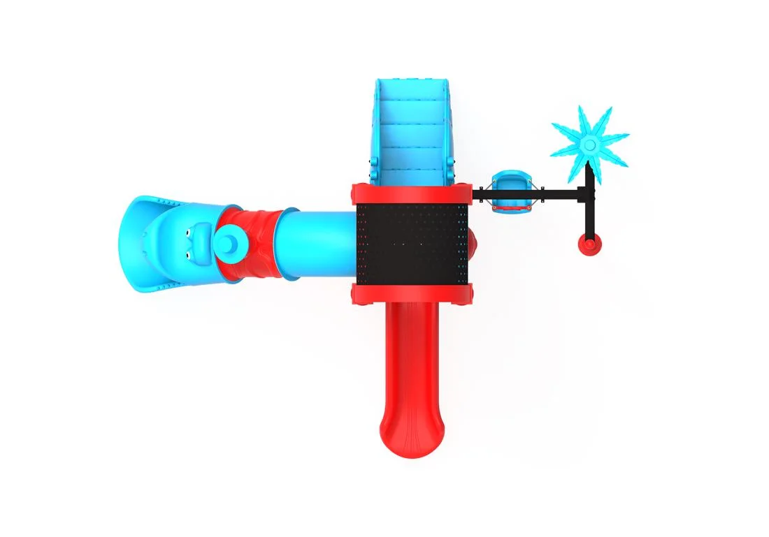 PT-23 ECO Echipament loc de joaca exterior parc din metal cu Scara, Leagan si 2 Tobogane [2]