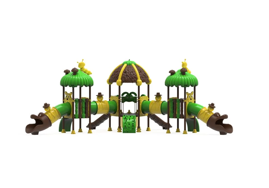 PT-74 ECO Echipament loc de joaca exterior parc din metal cu 2 Cataratori, 2 Tunele si 6 Tobogane [1]