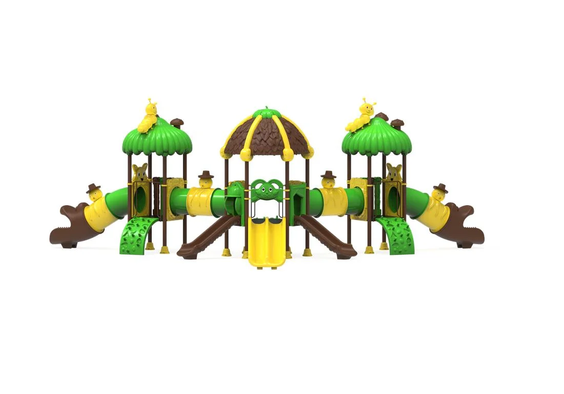 Echipamente locuri de joaca de EXTERIOR - PT-74 ECO Echipament loc de joaca exterior parc din metal cu 2 Cataratori, 2 Tunele si 6 Tobogane