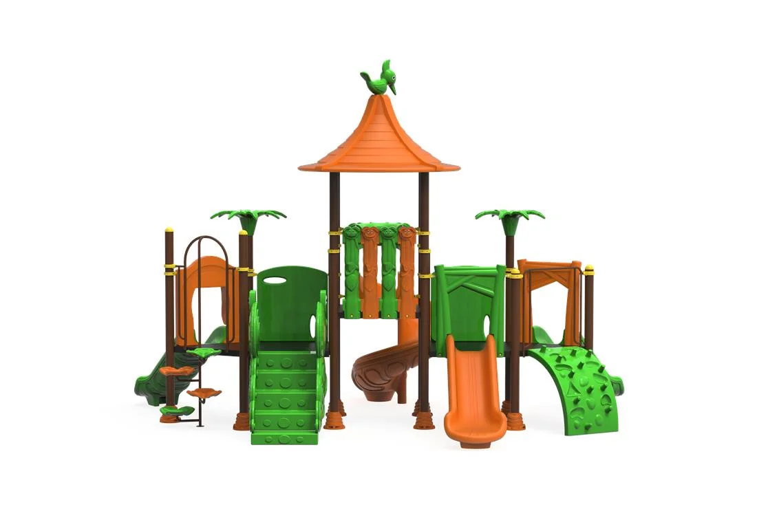 PT-79 ECO Echipament loc de joaca exterior parc din metal cu Scara, 2 Cataratori si 4 Tobogane [1]