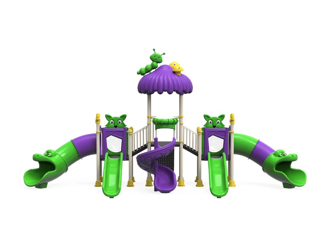 Echipamente locuri de joaca de EXTERIOR - PT-84 ECO Echipament loc de joaca exterior parc din metal cu Scara si 5 Tobogane