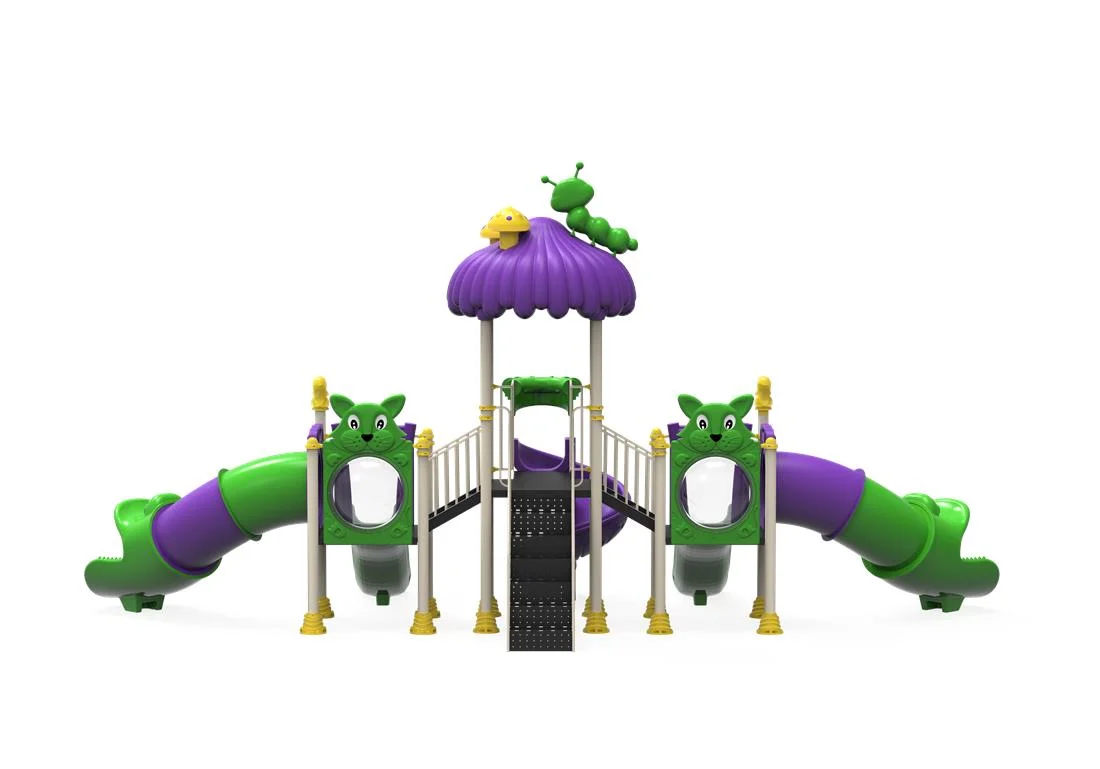 PT-84 ECO Echipament loc de joaca exterior parc din metal cu Scara si 5 Tobogane [1]
