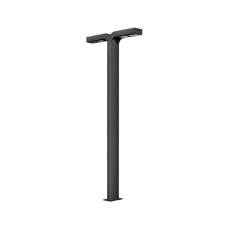 Stalpi de iluminat pentru parc - Stalp de iluminat cu doua brate si LED realizat din aluminiu A4003