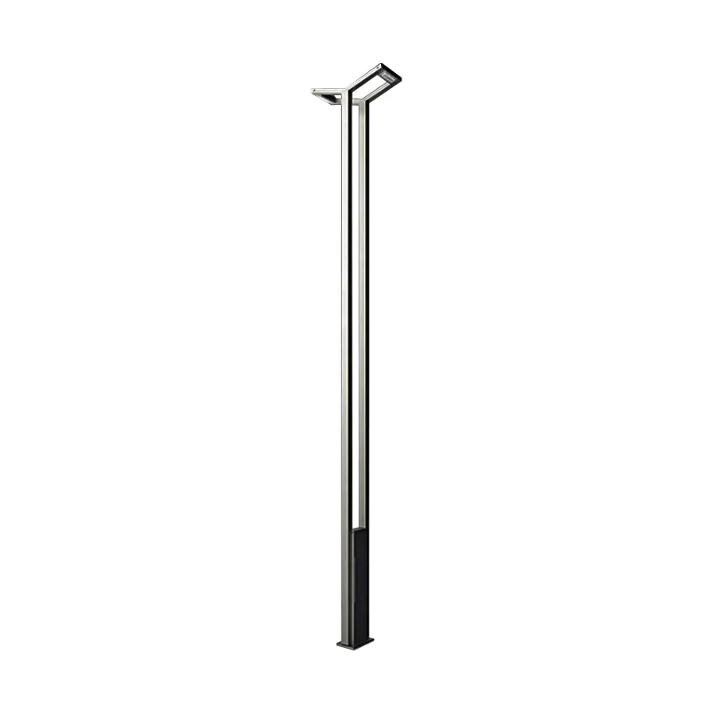 Stalpi de iluminat pentru parc - Stalp de iluminat din aluminiu, pentru exterior cu doua brate si bec LED - A4005