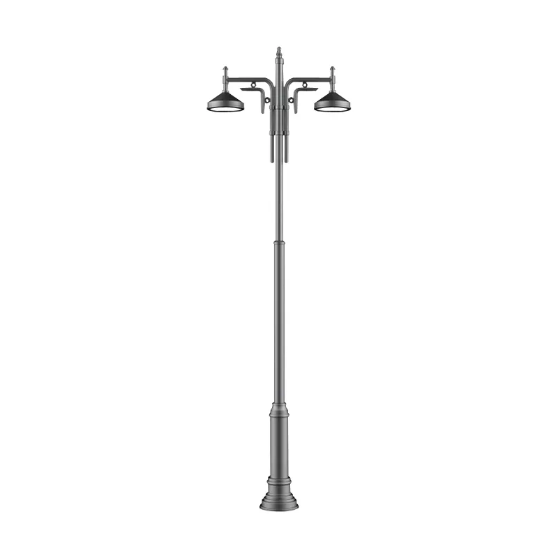 Iluminat Urban - Stalp de iluminat din aluminiu, pentru exterior cu doua brate si bec LED - A4022