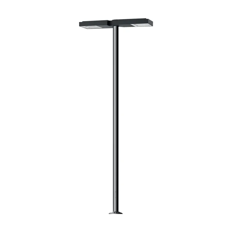 Iluminat Urban - Stalp de iluminat din aluminiu, pentru exterior cu doua brate si bec LED - A4027