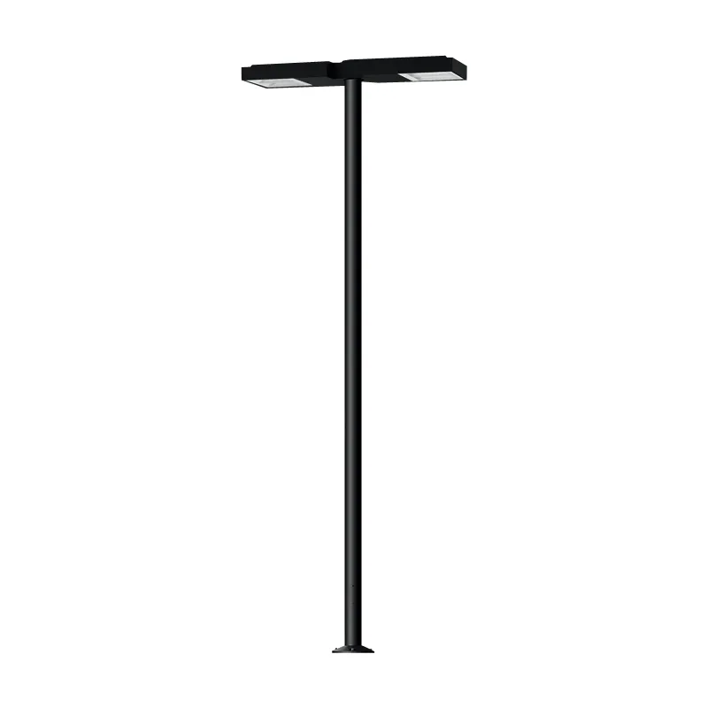Iluminat Urban - Stalp de iluminat din aluminiu, pentru exterior cu doua brate si bec LED - A4027