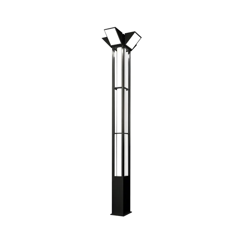 Iluminat Urban - Stalp de iluminat pentru exterior cu 4 panouri LED realizat din aluminiu A4008