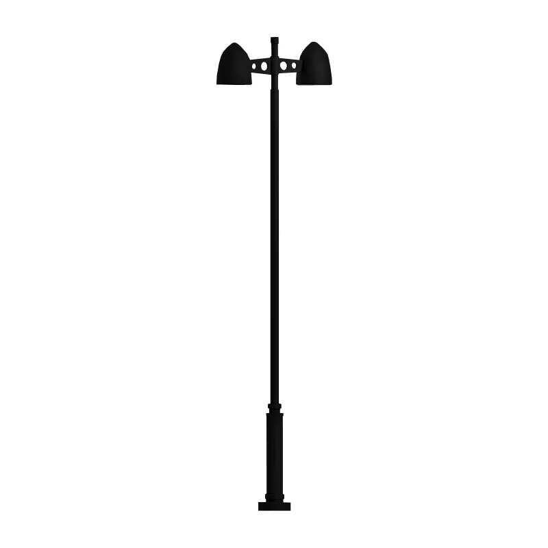 Stalpi de iluminat pentru parc - Stalp de iluminat pentru exterior cu doua brate realizat din otel galvanizat si bec LED - A4040