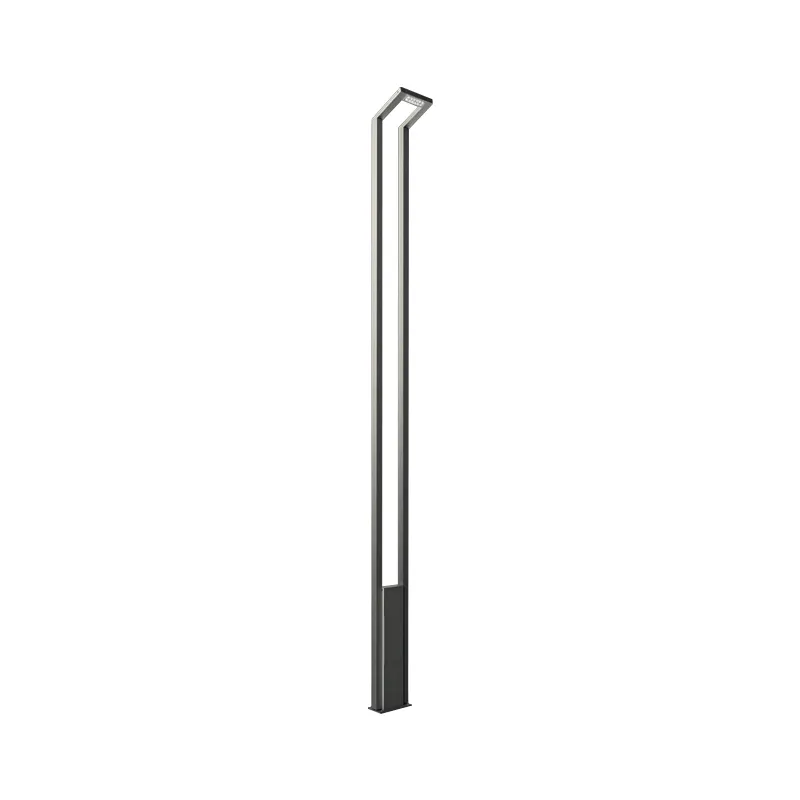 Stalpi de iluminat pentru alei pietonale - Stalp de iluminat pentru exterior cu un brat, realizat din aluminiu si bec LED - A4005