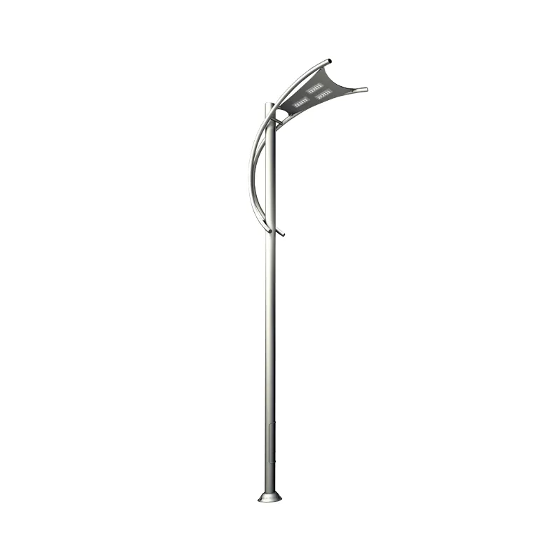 Stalpi de iluminat stradali - Stalp de iluminat pentru exterior cu un brat, realizat din aluminiu si bec LED - A4006