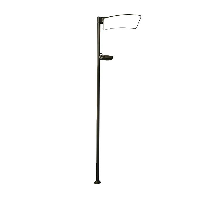 Stalpi de iluminat pentru alei pietonale - Stalp de iluminat pentru exterior cu un brat, realizat din aluminiu si bec LED - A4012