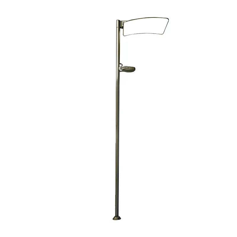 Stalpi de iluminat pentru alei pietonale - Stalp de iluminat pentru exterior cu un brat, realizat din aluminiu si bec LED - A4012