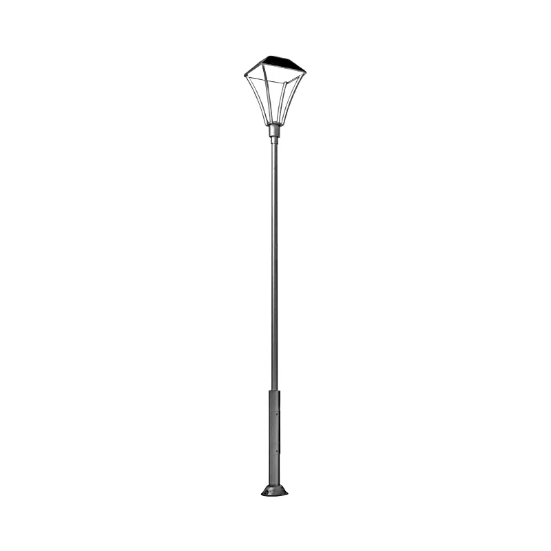 Stalpi de iluminat pentru alei pietonale - Stalp de iluminat pentru exterior cu un brat, realizat din aluminiu si bec LED - A4013