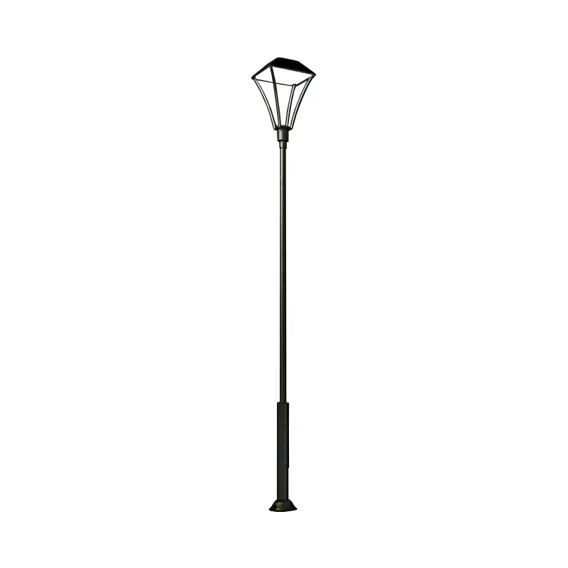 Stalpi de iluminat pentru alei pietonale - Stalp de iluminat pentru exterior cu un brat, realizat din aluminiu si bec LED - A4013