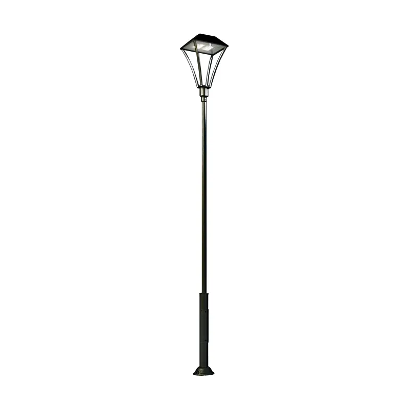 Stalpi de iluminat pentru alei pietonale - Stalp de iluminat pentru exterior cu un brat, realizat din aluminiu si bec LED - A4014