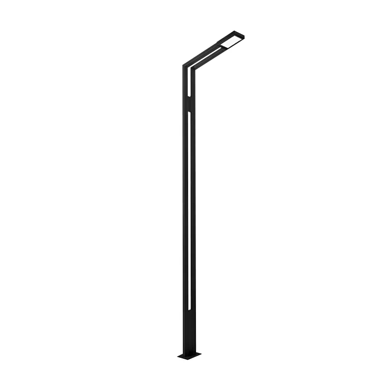 Stalpi de iluminat stradali - Stalp de iluminat pentru exterior cu un brat, realizat din aluminiu si bec LED - A4016