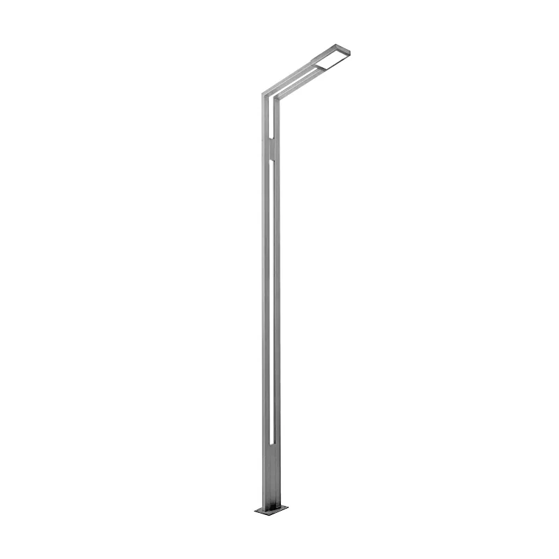 Stalpi de iluminat stradali - Stalp de iluminat pentru exterior cu un brat, realizat din aluminiu si bec LED - A4016