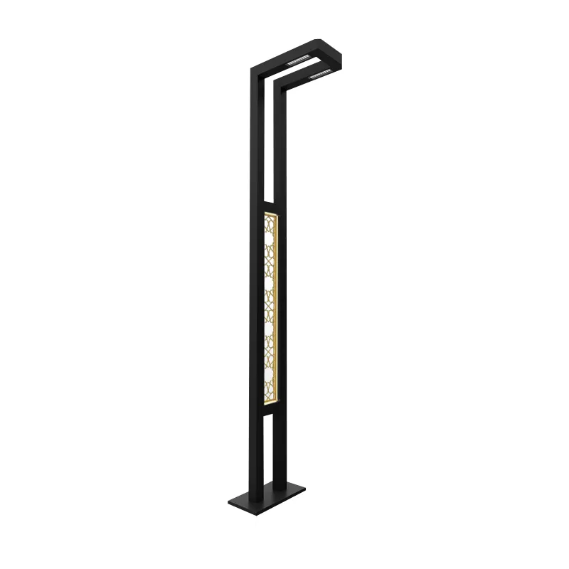 Stalpi de iluminat pentru alei pietonale - Stalp de iluminat pentru exterior cu un brat, realizat din aluminiu si bec LED - A4017