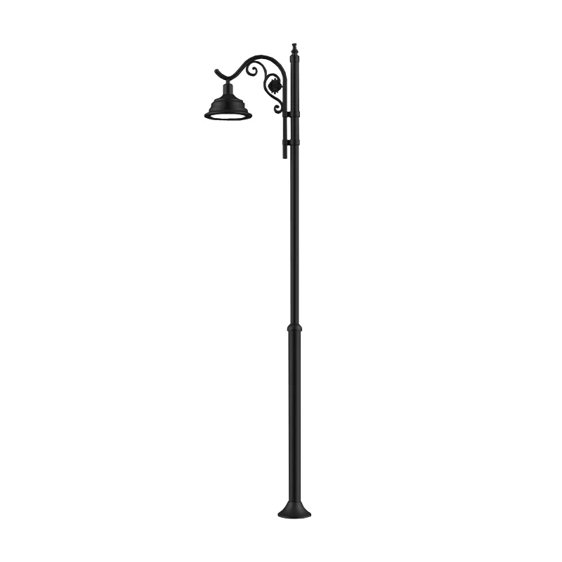 Stalpi de iluminat pentru parc - Stalp de iluminat pentru exterior cu un brat, realizat din aluminiu si bec LED - A4023