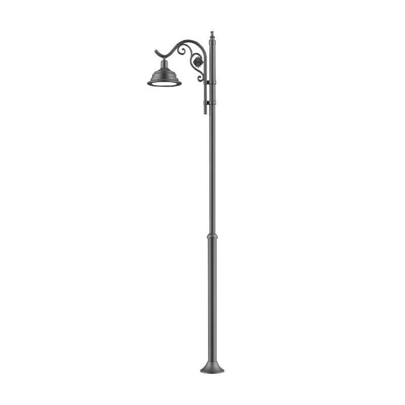 Iluminat Urban - Stalp de iluminat pentru exterior cu un brat, realizat din aluminiu si bec LED - A4023